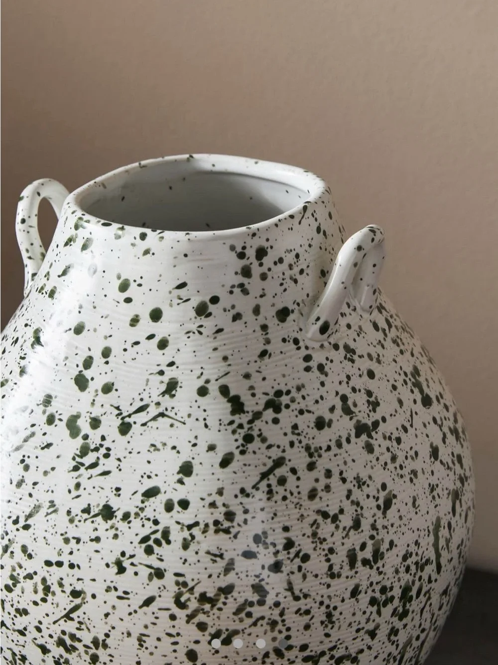 Anthropologie Amber Lewis Green Splatter Double Handle Vase NEW